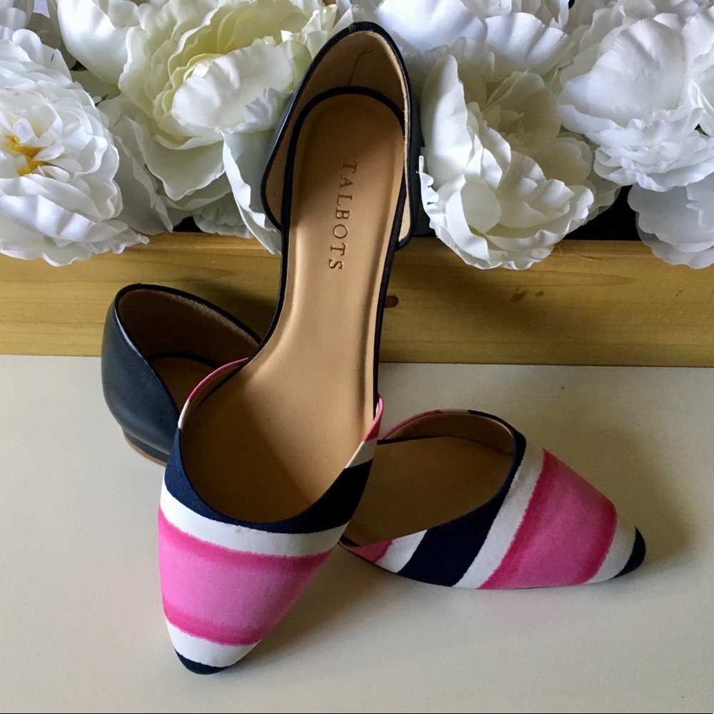 Talbots Edison D’Orsay Painted Print Flats